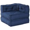 vidaXL Modulinė sofa 3 pcs Indigo audinys