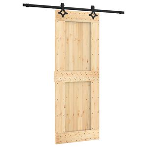 vidaXL Slankios durys 80 x 210 cm Natūrali ir juoda
