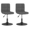 vidaXL Pasukamos valgomojo kėdės, 2vnt., tamsiai pilkos, aksomas