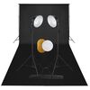 vidaXL Fotostudijos komplektas su &scaron;viestuvais, fonu ir reflektoriumi