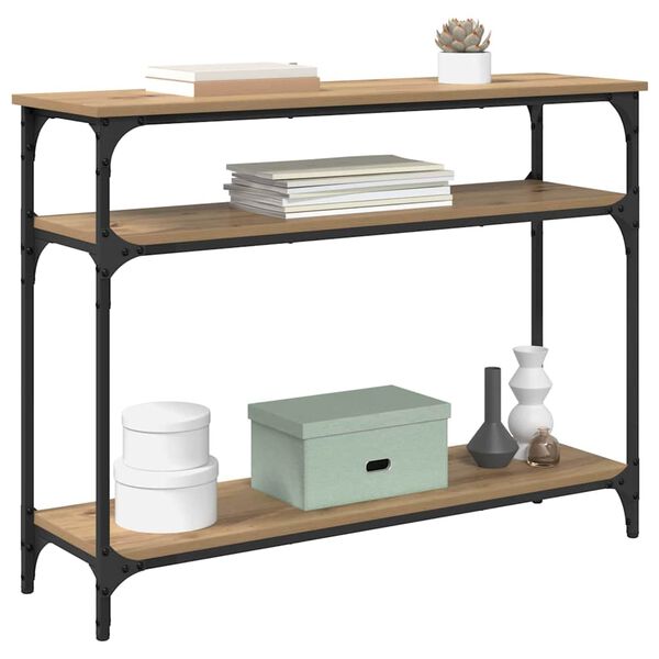 vidaXL Konsolinis stalas Amatininkų ąžuolas 100 x 29 x 75 cm