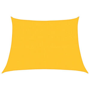 vidaXL Saulės skėtis, burė, 160 g/m&sup2;, trapecijos formos, geltona, 4/5x3 m, HDPE