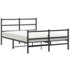 vidaXL Lovos rėmas su galvūgaliu/kojūgaliu, juodas, 135x190cm, metalas
