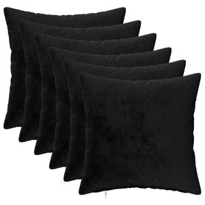 vidaXL Pagalvėlės užvalkalas 6 pcs HEERLEN Juoda 30 x 30 cm Flanelė