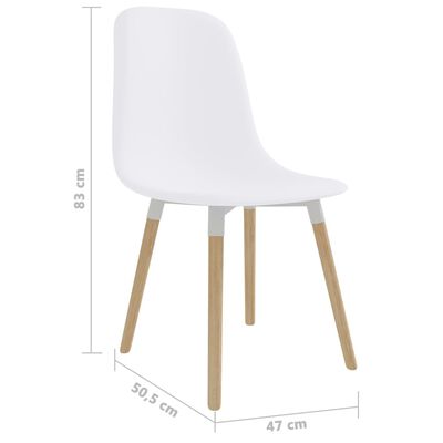 vidaXL Valgomojo kėdės, 4vnt., baltos spalvos, plastikas