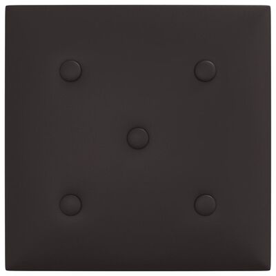 vidaXL Sienų plokštės, 12vnt., juodos, 30x30cm, dirbtinė oda, 1,08m²