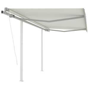 vidaXL Automatiniu būdu i&scaron;traukiama markizė, kreminė, 3x2,5m