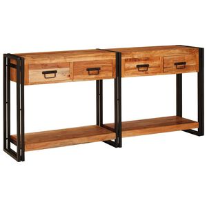 vidaXL Konsoliniai staliukai 2 vnt. Ruda 161 x 33 x 75 cm