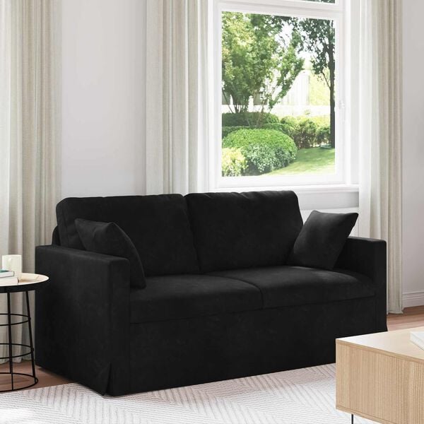 vidaXL Sofa Juoda 158 x 78 x 80 cm Aksomas