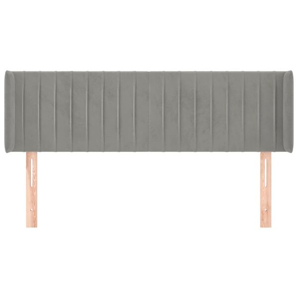 vidaXL Galvūgalis su auselėmis,&scaron;viesiai pilkos,147x16x78/88cm,aksomas