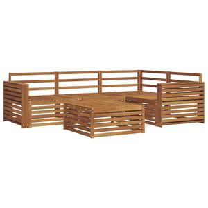 vidaXL Lauko sofos komplektas 5 pcs Natūrali Kietos akacijos mediena