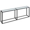 vidaXL Konsolinis staliukas, balto marmuro, 220x35x75,5cm, stiklas