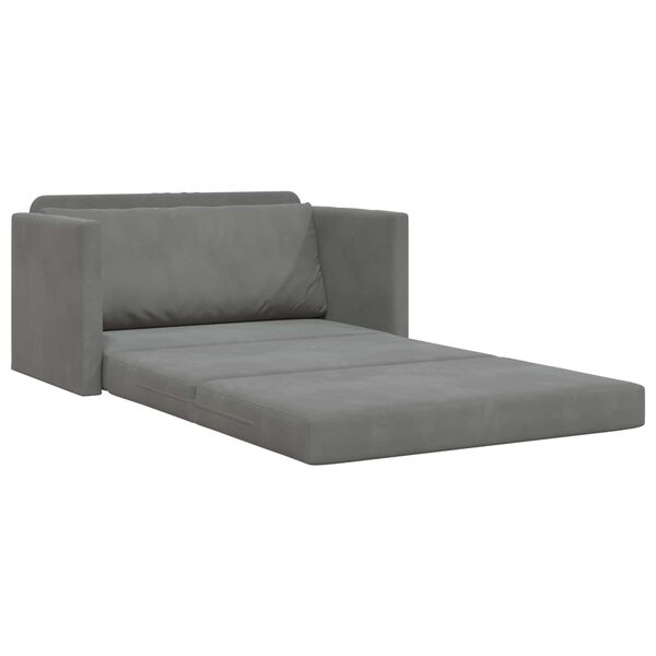 vidaXL Sofa lova 110cm Tamsiai pilka Aksomas