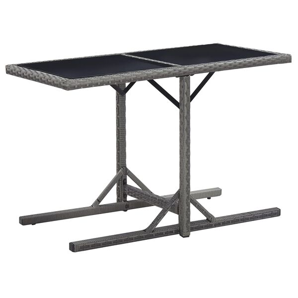 vidaXL Bistro komplektas su pagalvėlėmis, 3 dalių, pilkas, poliratanas