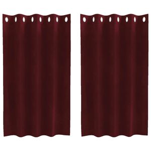 vidaXL Užtemdymo užuolaidos 2 vnt. Vyno raudona 140 x 140 cm Aksomas