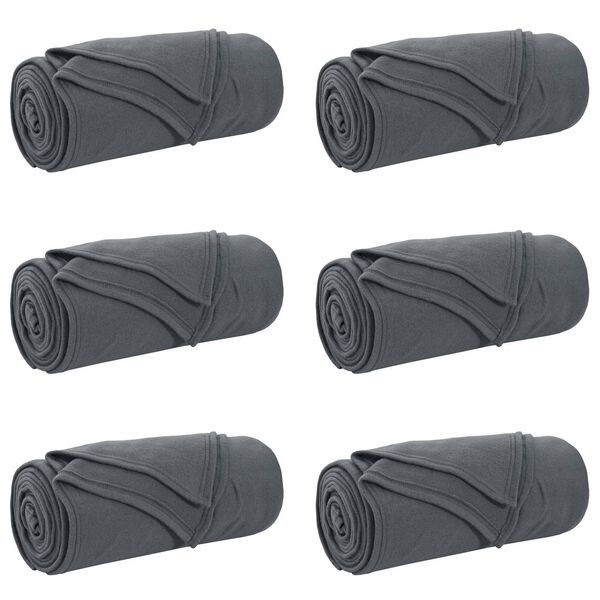 vidaXL Mesti antklodės 6 pcs Tamsiai pilka 240 x 220 cm Flysas