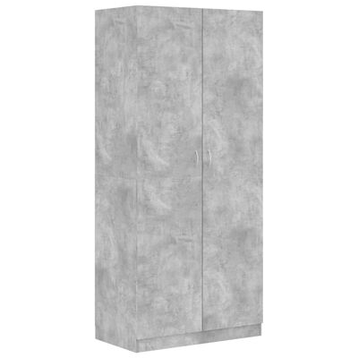 vidaXL Drabužių spinta, betono pilkos spalvos, 90x52x200cm, MDP