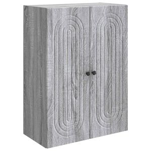 vidaXL Prie sienos montuojama spinta Pilka Sonoma 66 x 34,5 x 90 cm