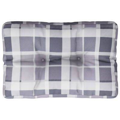 vidaXL Paletės pagalvėlė, pilka, 60x40x12cm, audinys, languota