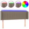 vidaXL Galvūgalis su LED, taupe spalvos, 147x16x78/88cm, audinys