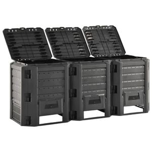 vidaXL Sodo komposto dėžė, juodos spalvos, 1200l