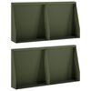 vidaXL Sienelė 4 vnt. 40 x 12 x 30 cm Plienas Alyvuogių žalia