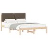 vidaXL Lovo rėmas su apmu&scaron;tu galvūgaliu Taupe 135 x 190 cm