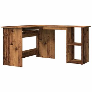 vidaXL kampinis ra&scaron;omasis stalas Senas medis 120x140x75 cm