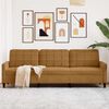 vidaXL Trivietė sofa, rudos spalvos, 210cm, aksomas