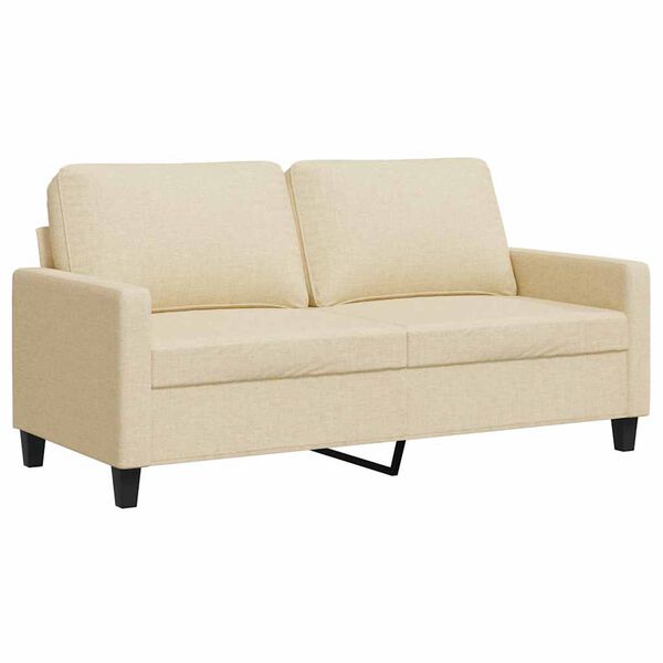 vidaXL Dvivietė sofa, kreminės spalvos, 140cm, audinys