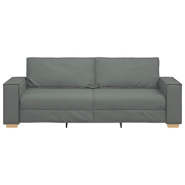 vidaXL Trivietė sofa, tamsiai pilka, 180 cm, audinys