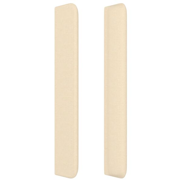 vidaXL Galvūgalis su auselėmis, kreminės, 163x16x118/128cm, audinys