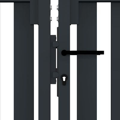 vidaXL Dvigubi vartai, antracito spalvos, 306x125cm, plienas