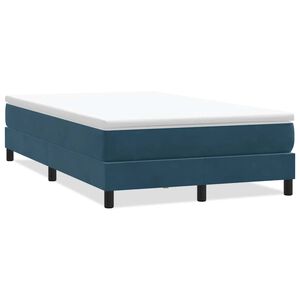 vidaXL Box Spring Lova be čiužinio Tamsiai mėlyna 120x220 cm aksomas