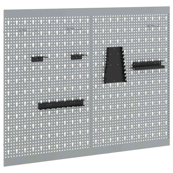 vidaXL Įrankių sienelė 2 pcs Pilka 100 x 1 x 80 cm