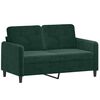 vidaXL Dvivietė sofa su pagalvėlėmis, tamsiai žalia, 120cm, aksomas