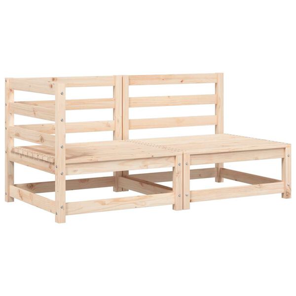 vidaXL Dvivietė sodo sofa su pagalvėlėmis, pušies medienos masyvas