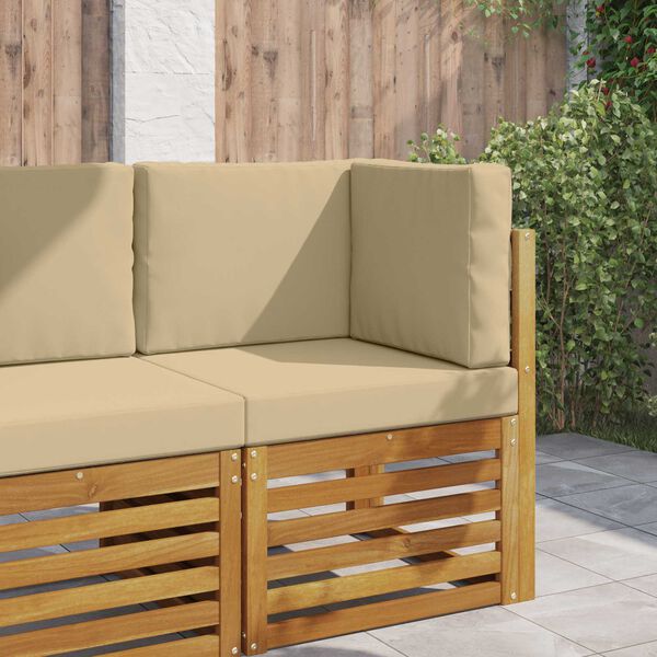 vidaXL Lauko sofa pagalvėlė 3 pcs Smėlio Poliesteris