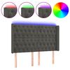 vidaXL Galvūgalis su LED, tamsiai pilkas, 163x16x118/128cm, aksomas