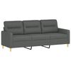 vidaXL Trivietė sofa, tamsiai pilkos spalvos, 180cm, audinys