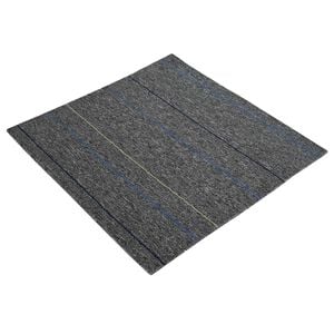 vidaXL Kilimų plytelė Vidutinė pilka su juostelėmis 50 x 50 cm 36 pcs