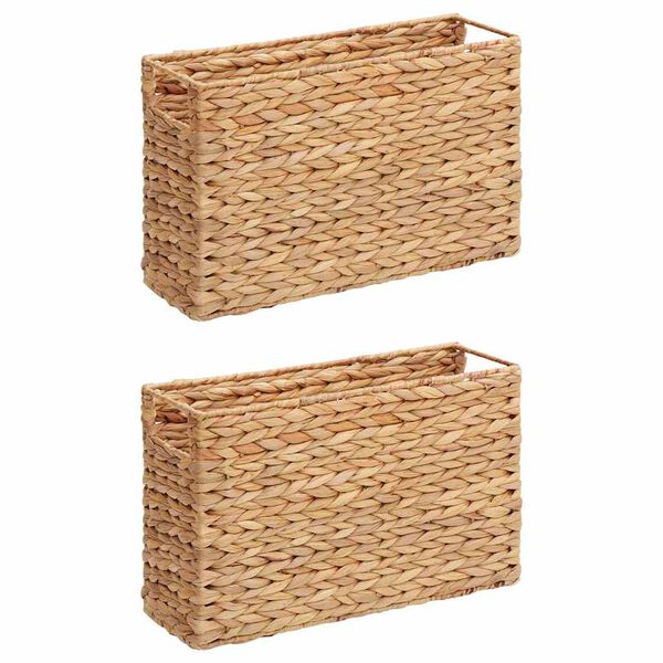 vidaXL Žurnalų Krep&scaron;iai 2 pcs Natūrali 39 x 14 x 25 cm