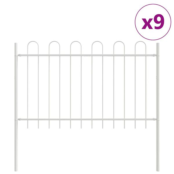 vidaXL Sodo tvora 9 pcs Balta 15,3 x 0,8 m Miltelinis plienas