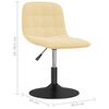 vidaXL Pasukamos valgomojo kėdės, 2vnt., kreminės spalvos, aksomas