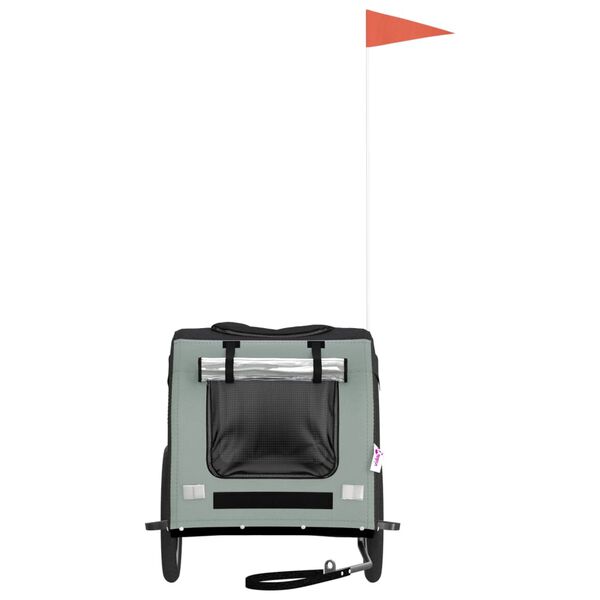 vidaXL Dviračio priekaba augintiniams, juoda/pilka, audinys/geležis