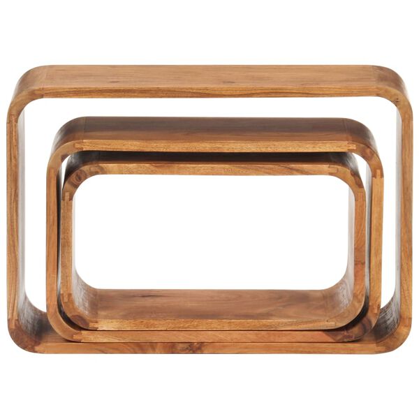 vidaXL &Scaron;oniniai staliukai, 3vnt., akacijos masyvas su medaus apdaila