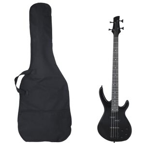 vidaXL Elektrinė bosinė gitara pradedantiesiems, juoda, 4/4 46