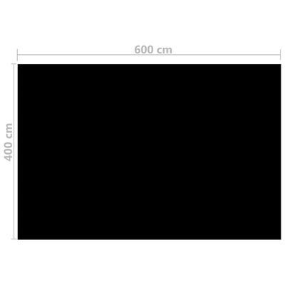 vidaXL Baseino uždangalas, juodos spalvos, 600x400cm, PE, stačiakampis