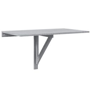 vidaXL Sulankstomas sieninis staliukas, pilkas, 100x60x56cm, mediena