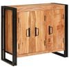 vidaXL Šoninė spinta su durimis Kietos akacijos medienos ir metalo